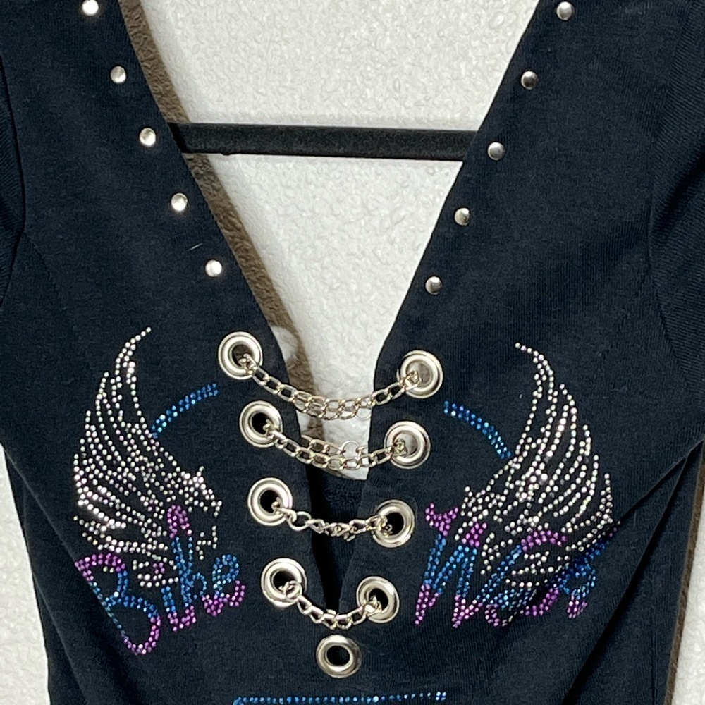 Biker Design Vneck Chain Design Bike Week 2006Top Sz Small - Picture 2 of 4